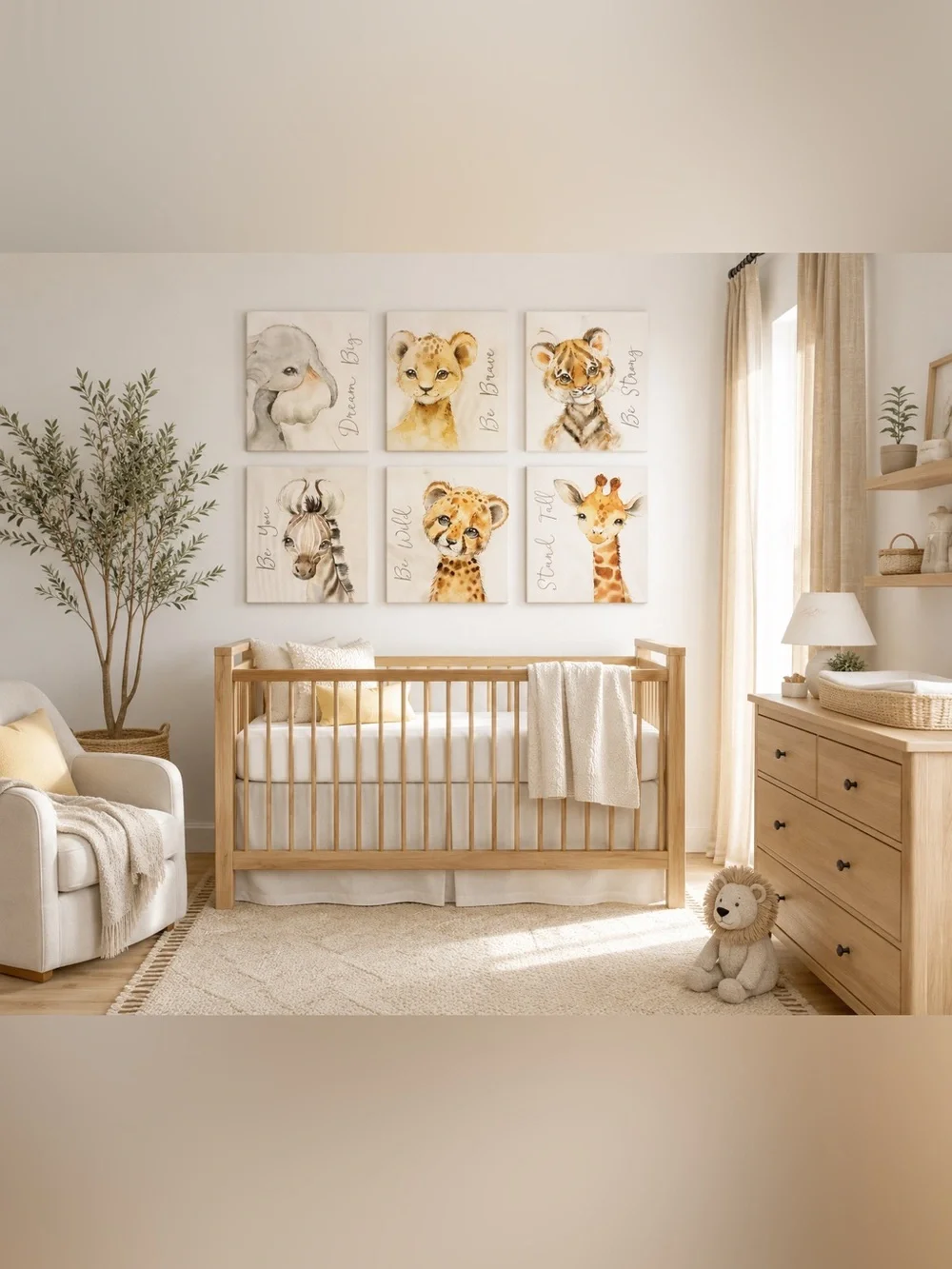 Etsy Safari Nursery Wall Art Set 6 8x10 Watercolor Baby Animal Canvas Prints